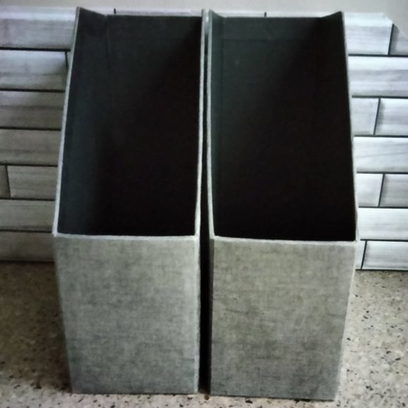 DUO: Linen Covered Slate Grey File Magazine Holders (B) - Picture 4 of 9